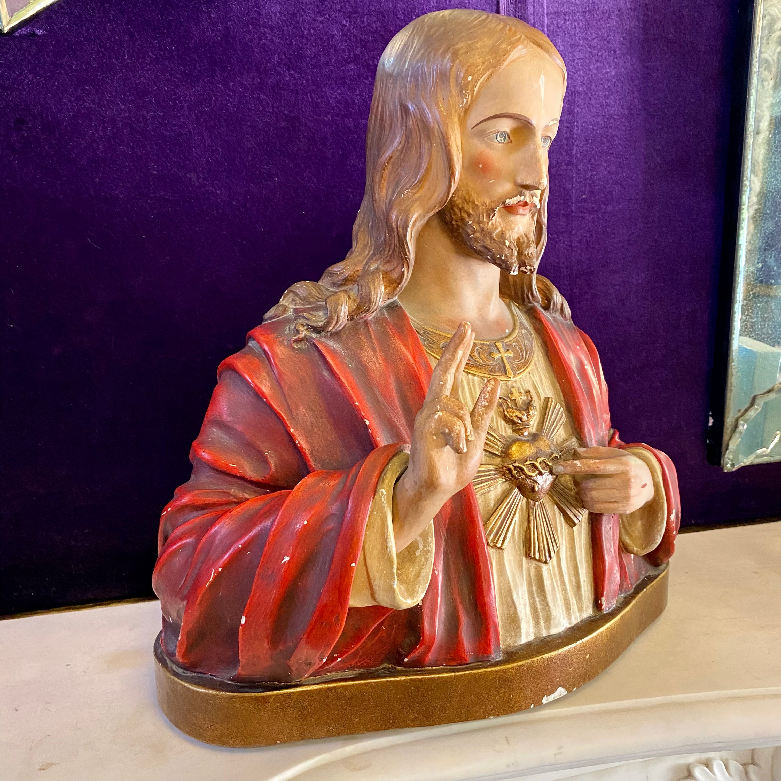 Antique Sacred Heart Jesus Bust - SOLD