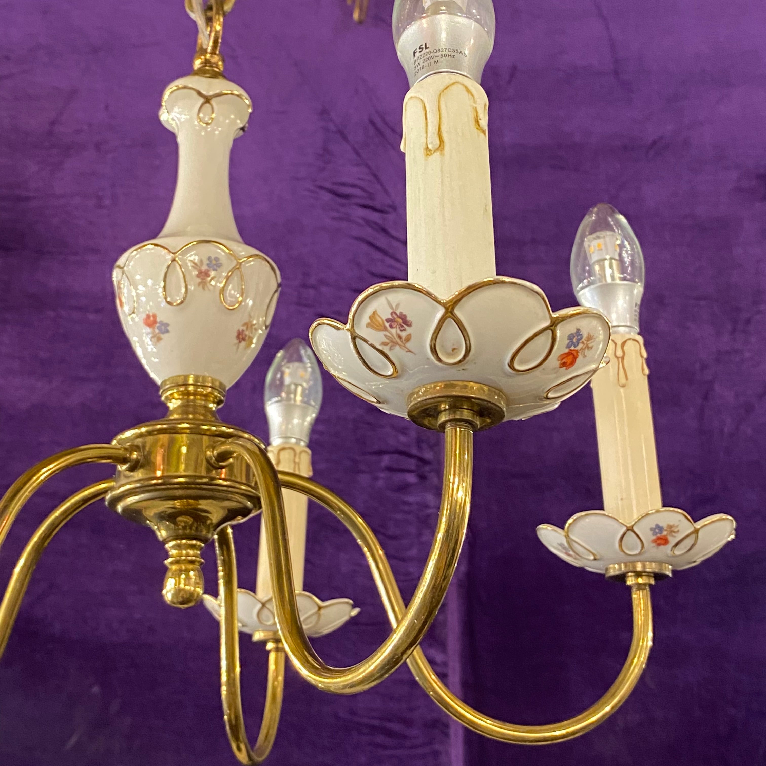 Pretty Vintage Delft Chandelier - SOLD