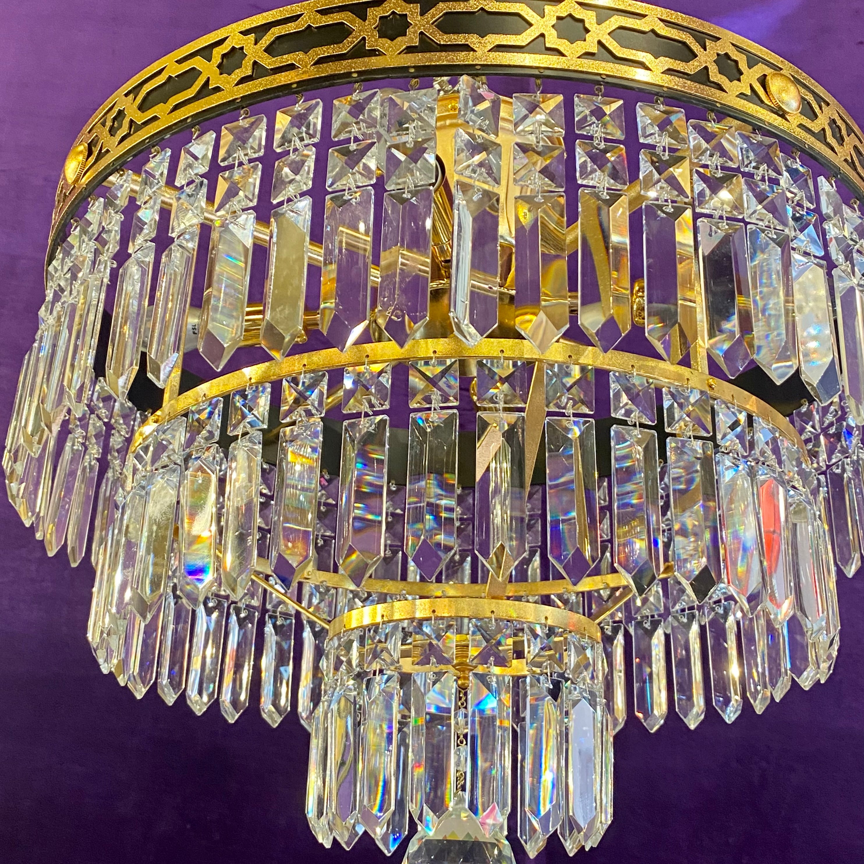 Glamorous Crystal Waterfall Chandelier - SOLD