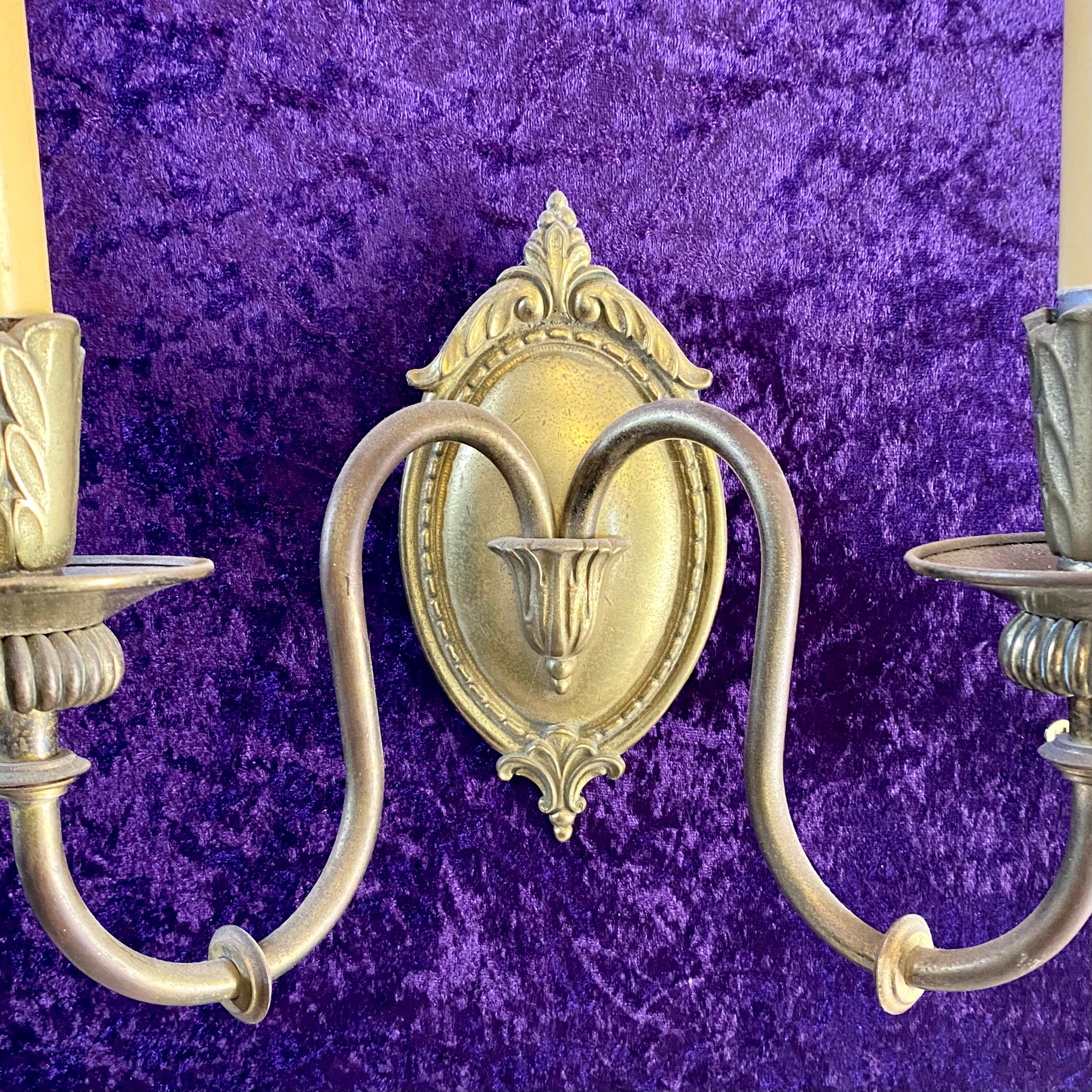 Crystal and Brass Two armed Sconce