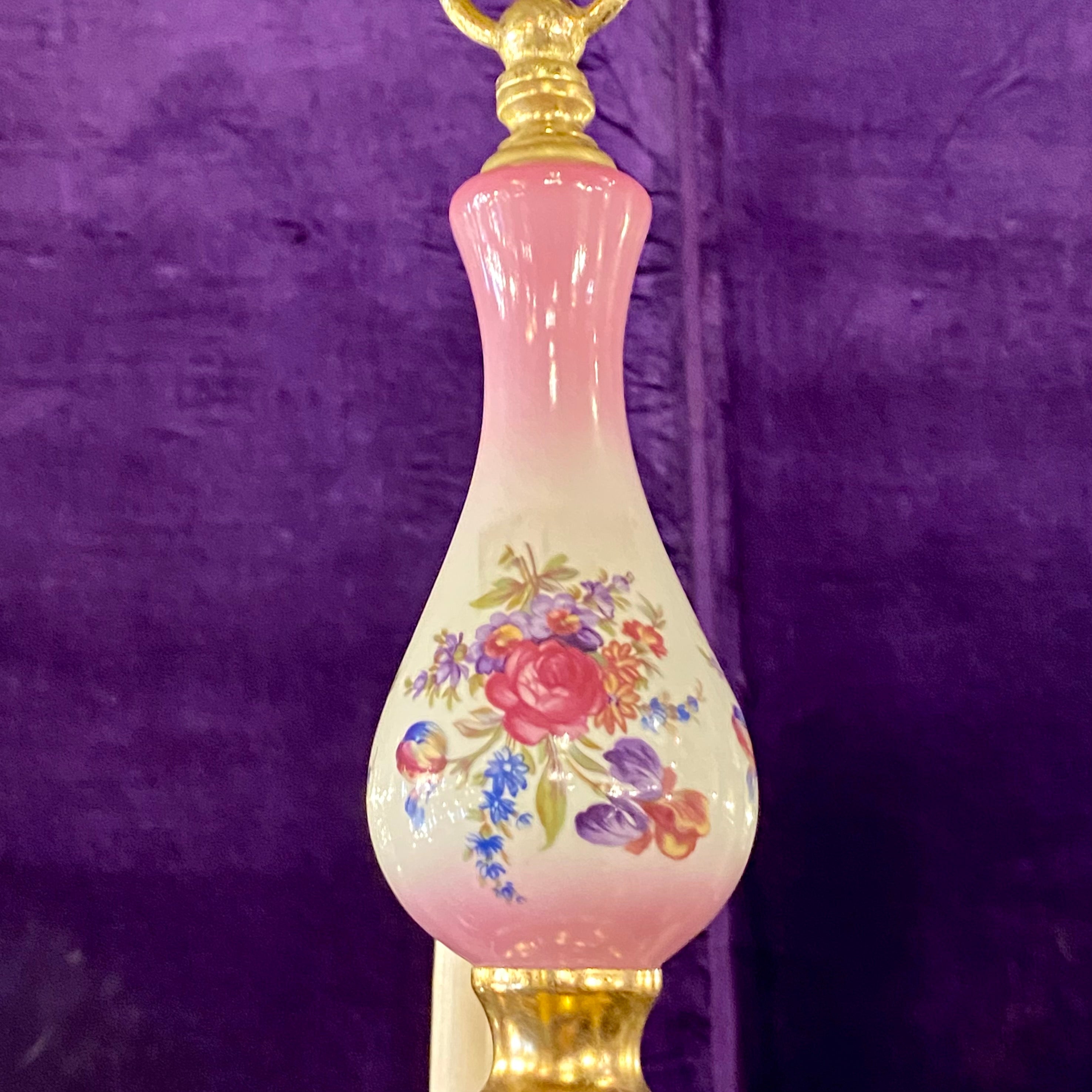 Vintage Pink Delft Chandelier