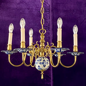 Hand Painted Delft Chandelier - SOLD