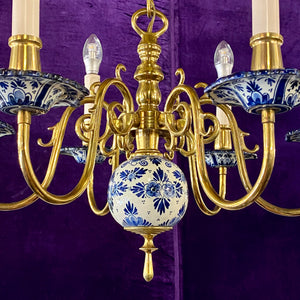 Hand Painted Delft Chandelier - SOLD