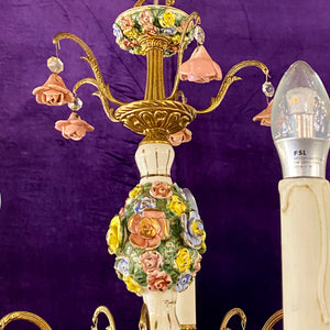 Unusual and Rare Vintage Capodimonte Chandelier - SOLD