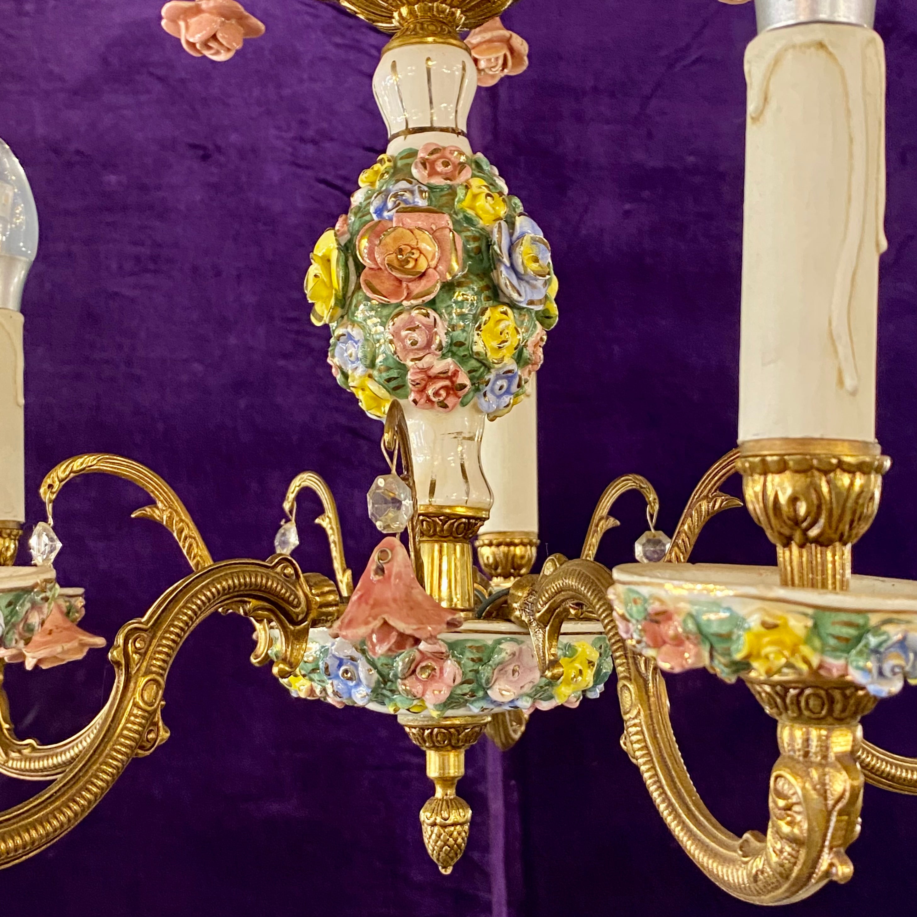 Unusual and Rare Vintage Capodimonte Chandelier - SOLD