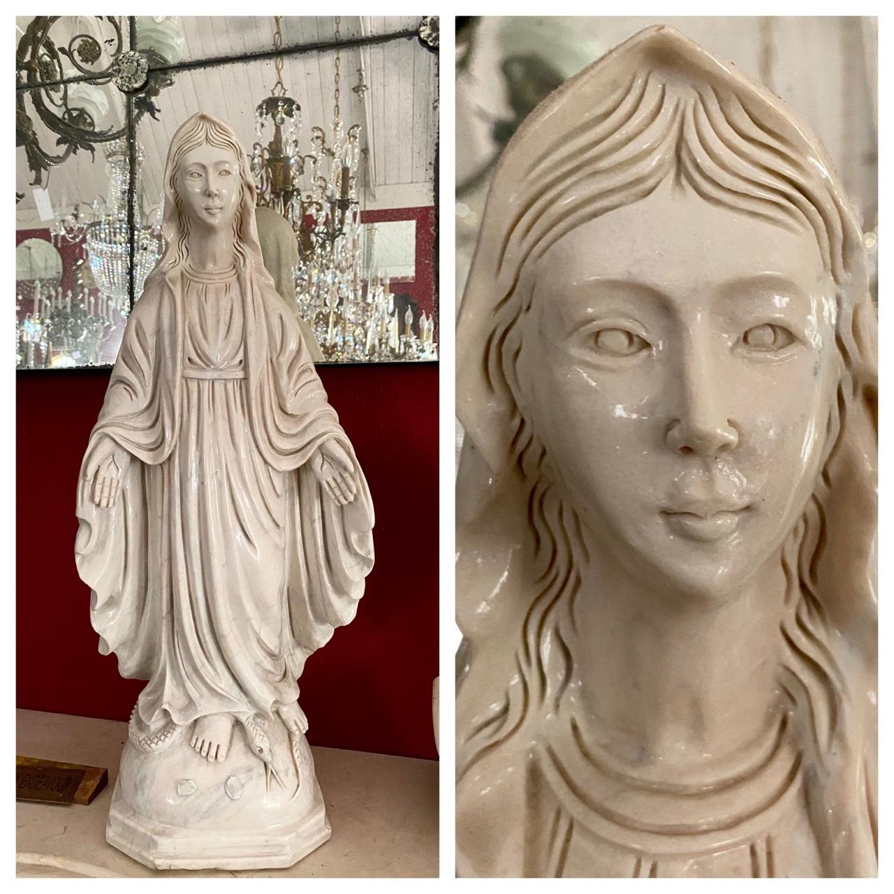 White Marble Statue of Mary