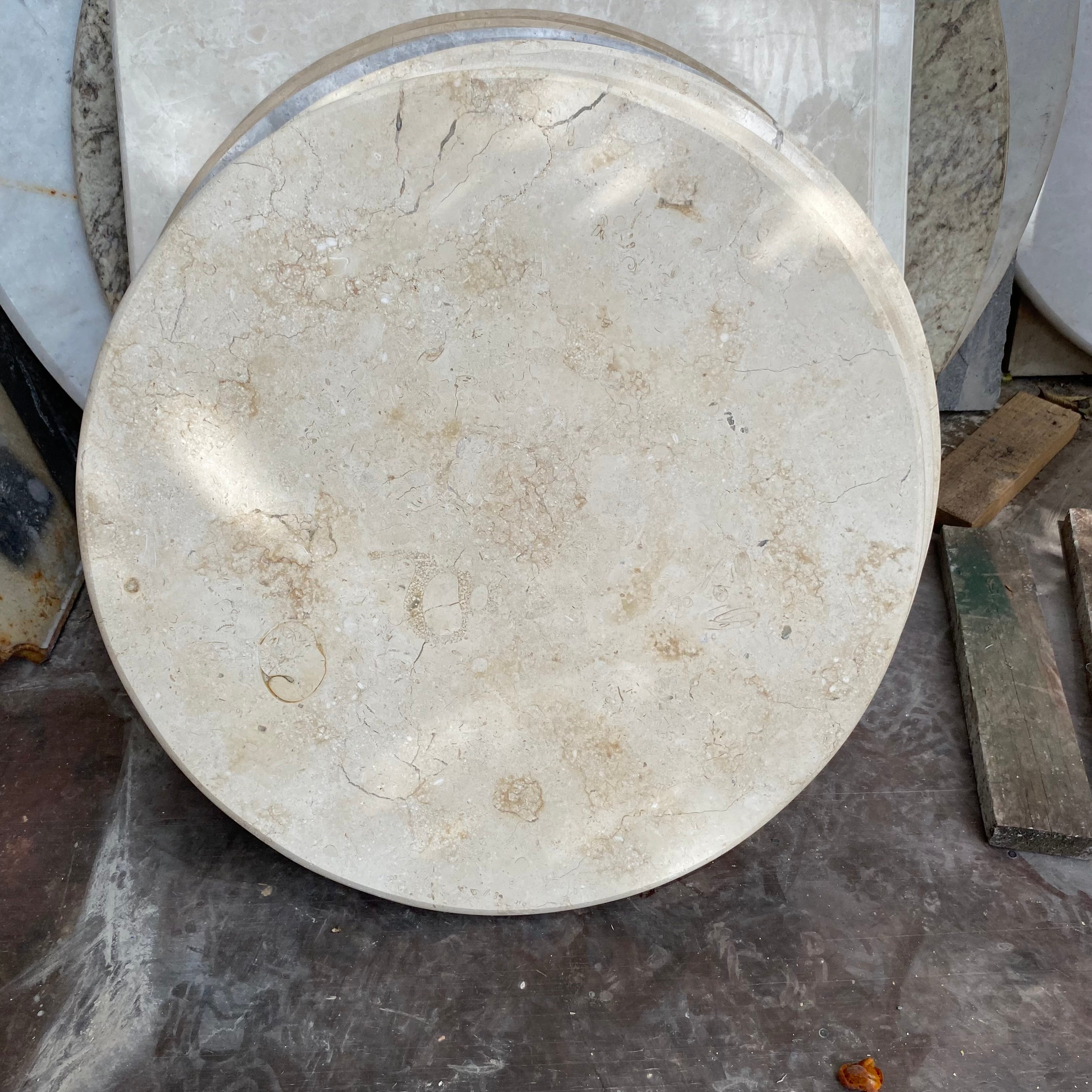 Creme/White Marble Top with Cast Iron Base - SOLD