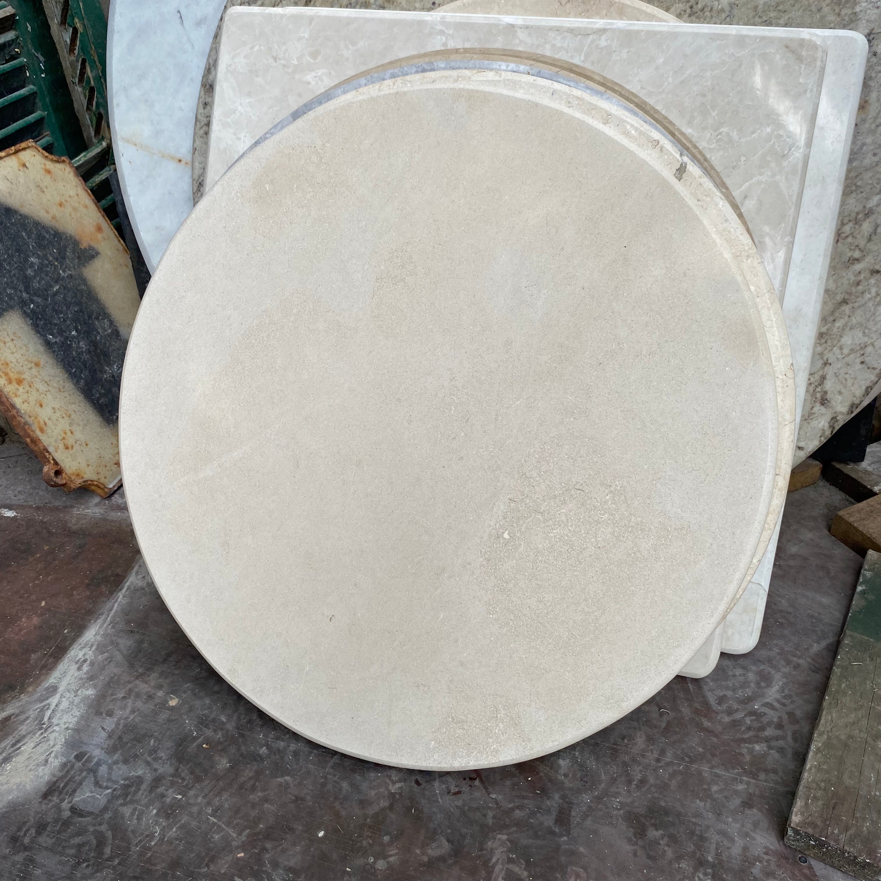 Creme/White Marble Top with Cast Iron Base - SOLD