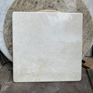 Creme/White Marble Top with Cast Iron Base - SOLD