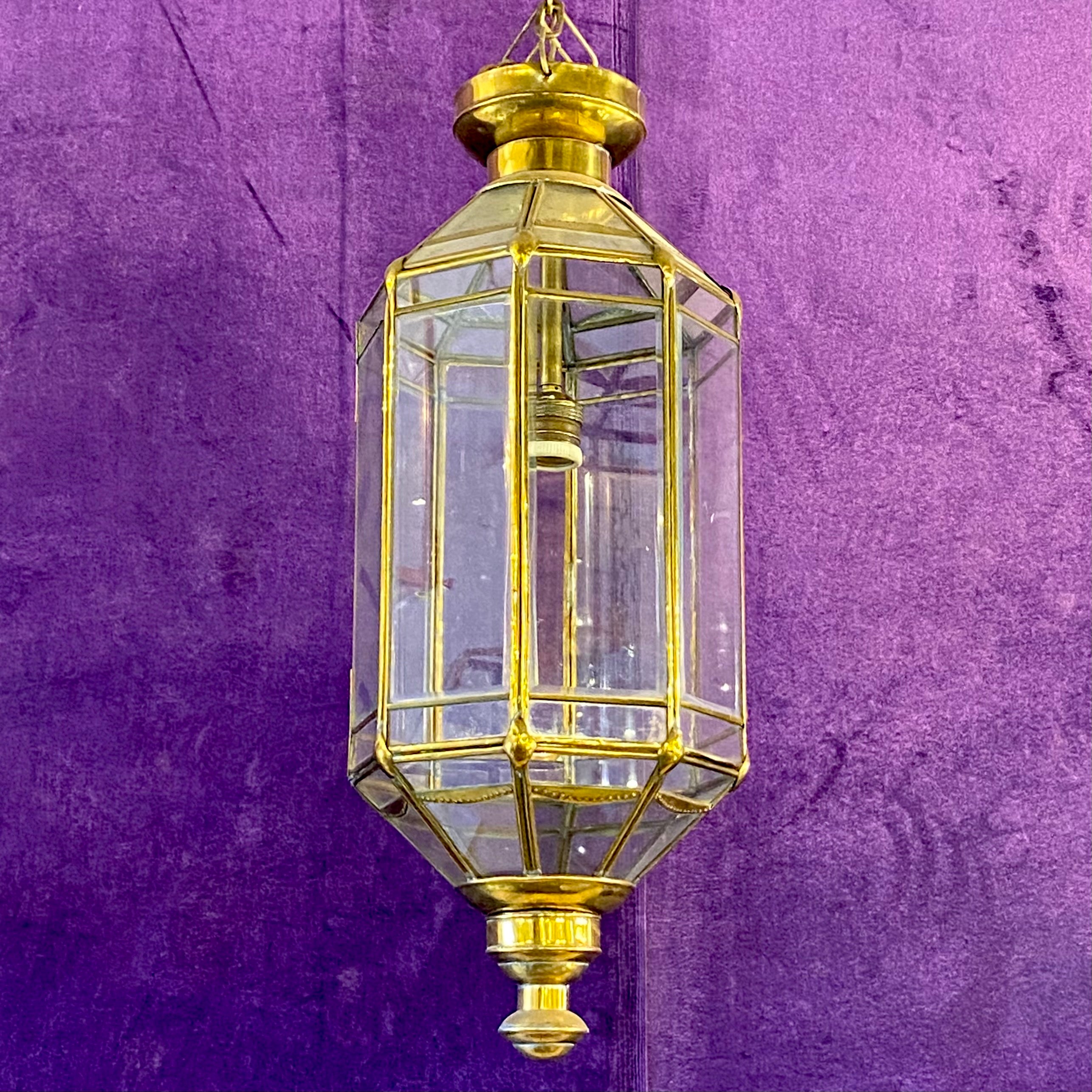 Polished Brass Lantern - SOLD