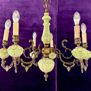 Antique Porcelain and Silver Chandelier - SOLD