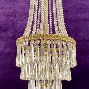 Crystal and Brass Neoclassical with Waterfall Crystals