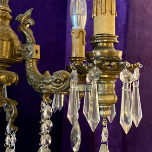 Antique French Chandelier with Fish Details - SOLD