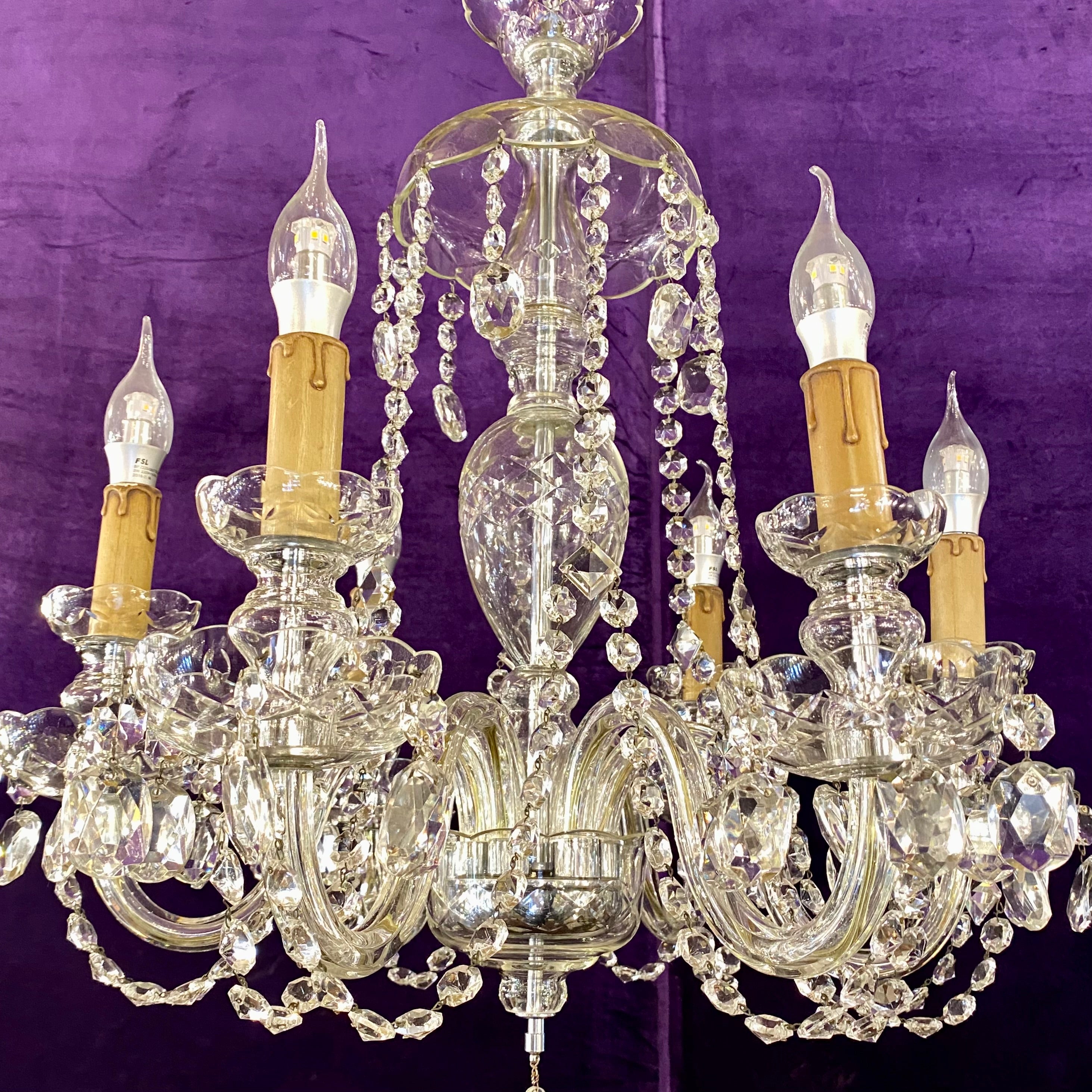 Bohemian Chandelier with Antique Crystals