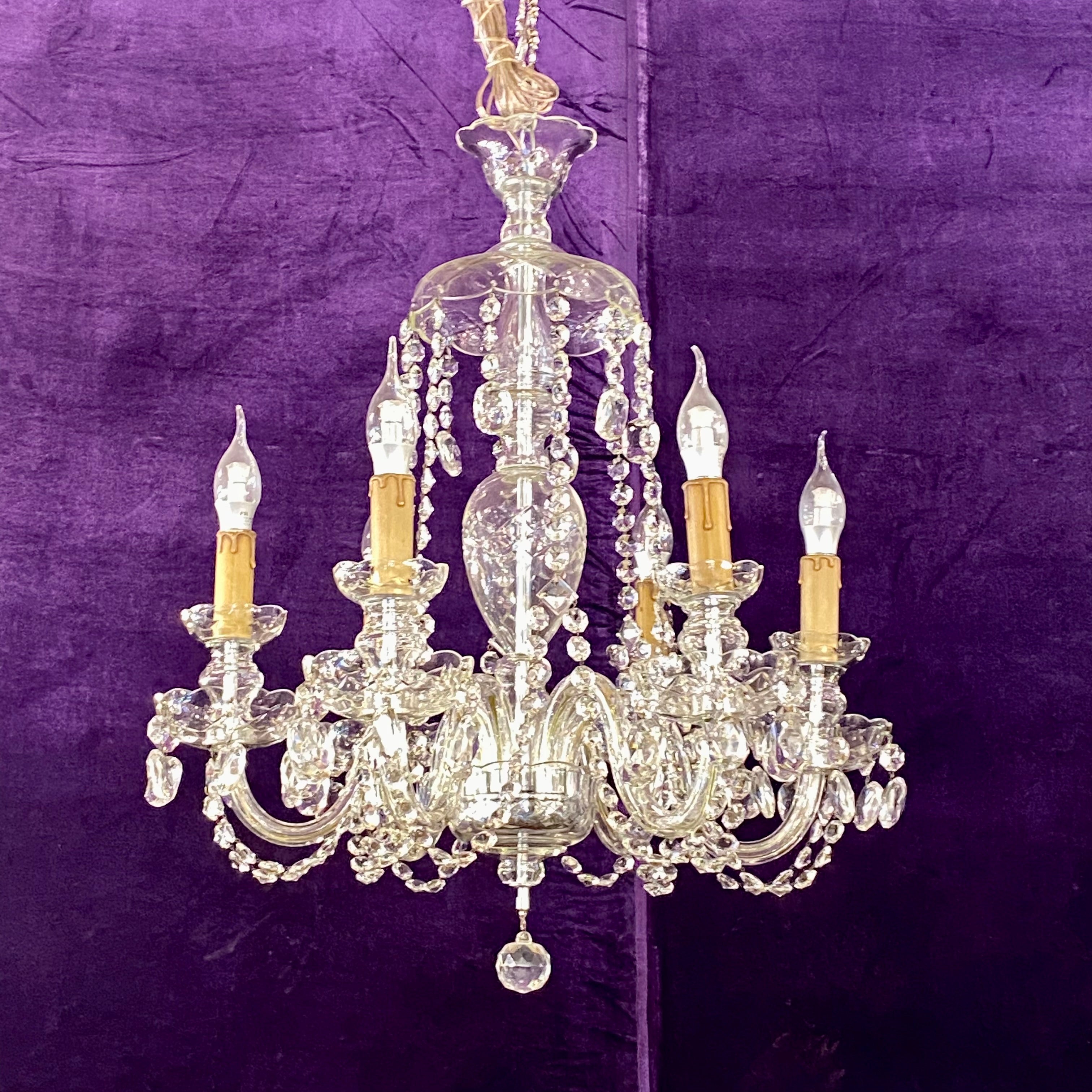 Bohemian Chandelier with Antique Crystals