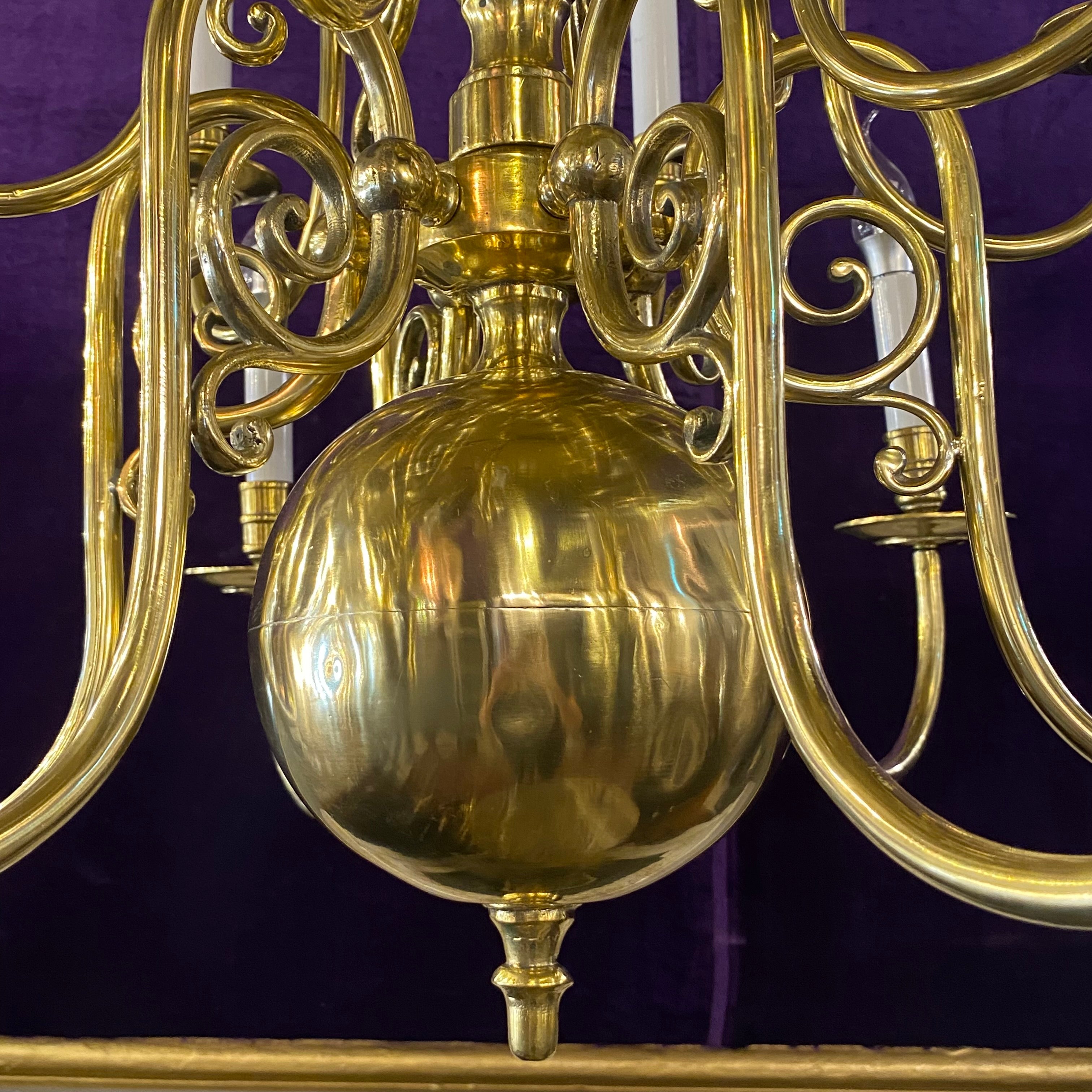 Classic Brass Double Tier Flemish Chandelier - SOLD