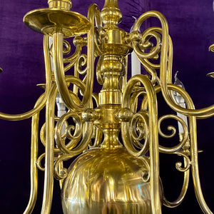 Classic Brass Double Tier Flemish Chandelier - SOLD