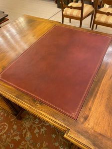 Antique Edwardian Walnut Partner's Desk with Tooled Leather Top - SOLD