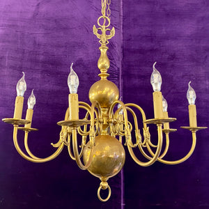 Antique Brass Flemish Chandelier - SOLD