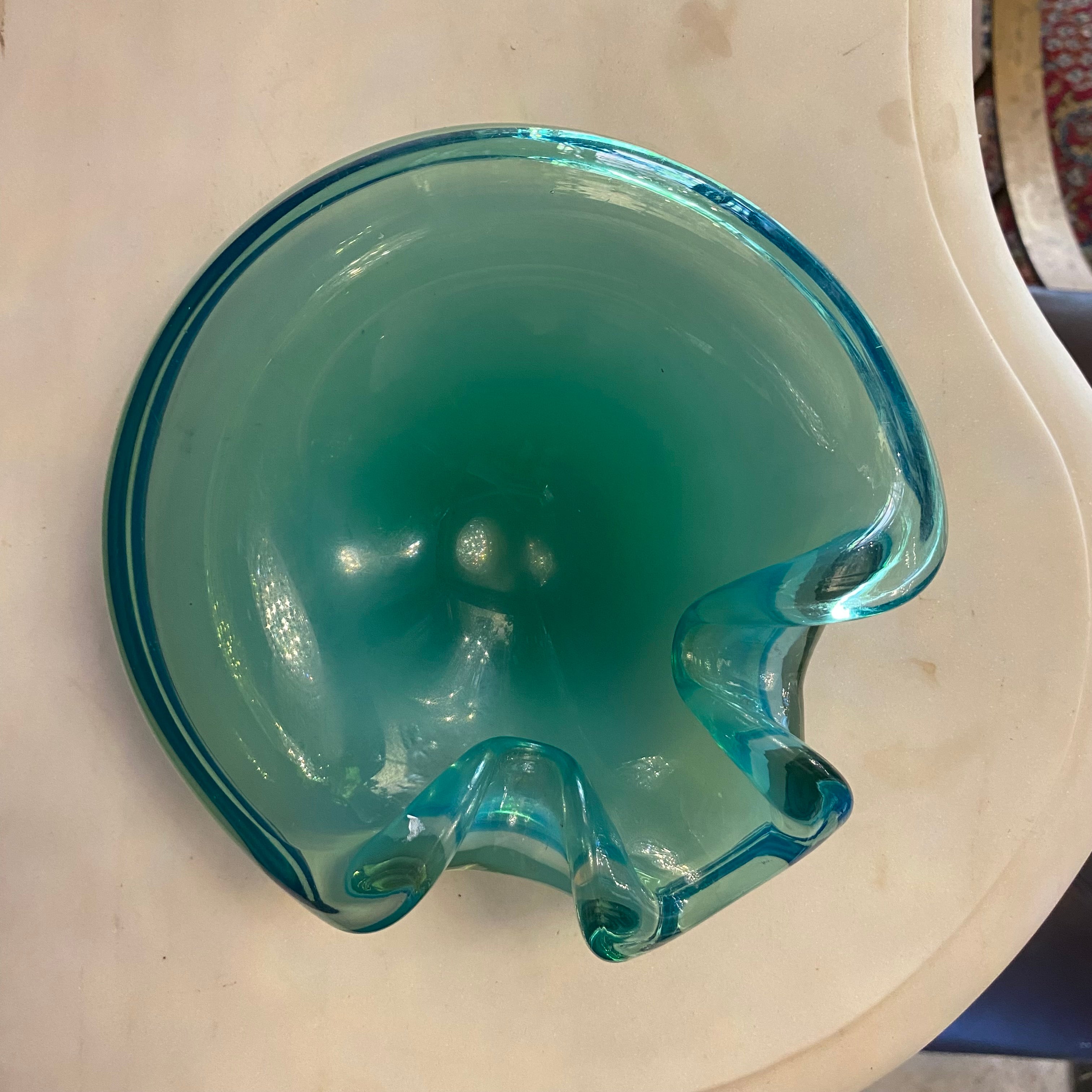 Turquoise Murano Ashtray