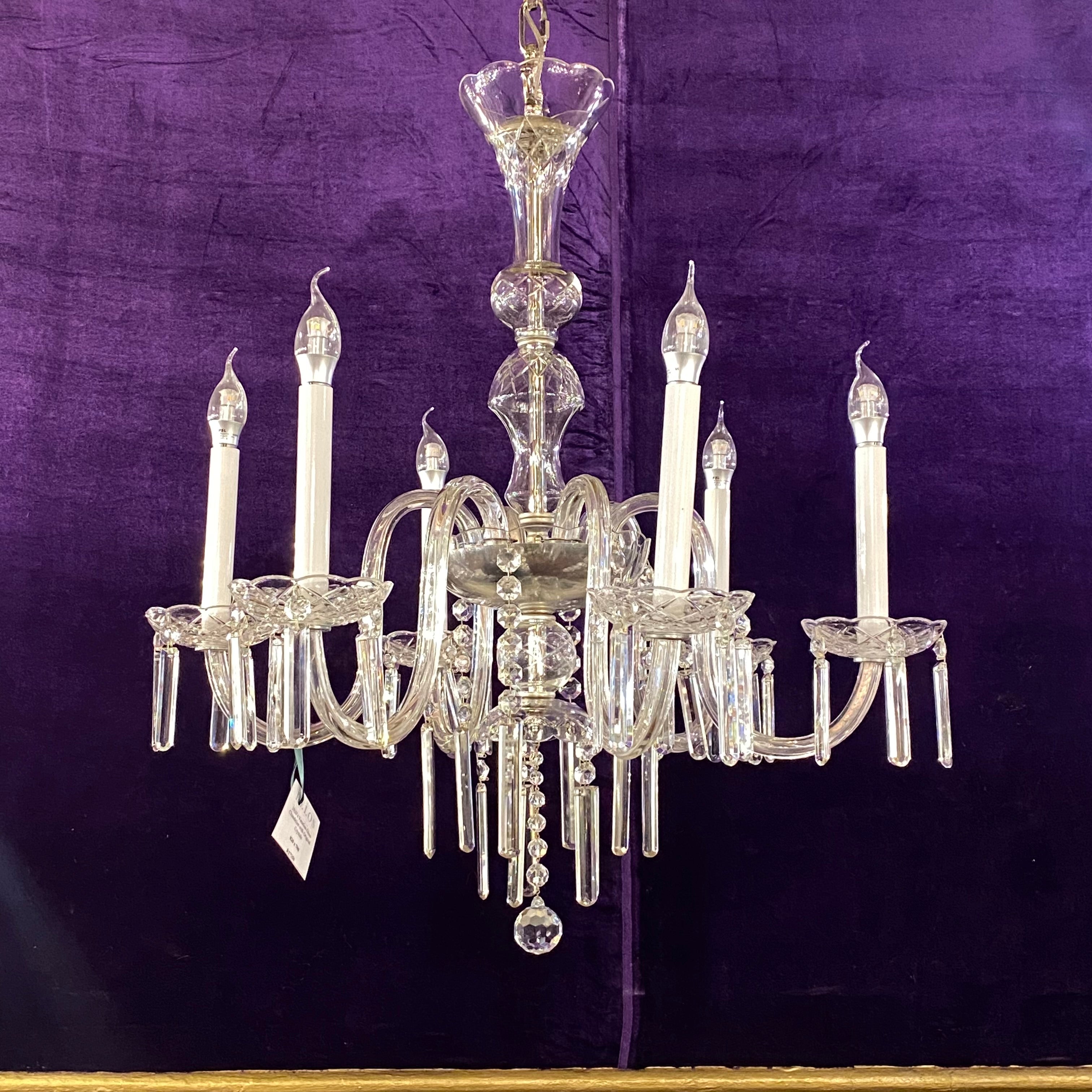 1920's Venetian Glass Chandelier with Original Crystals - SOLD