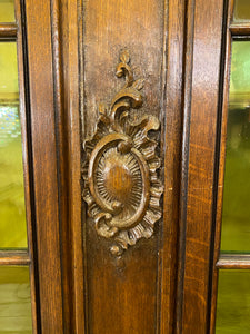 Antique French Oak Provencal Bookcase with Snails Feet - SOLD