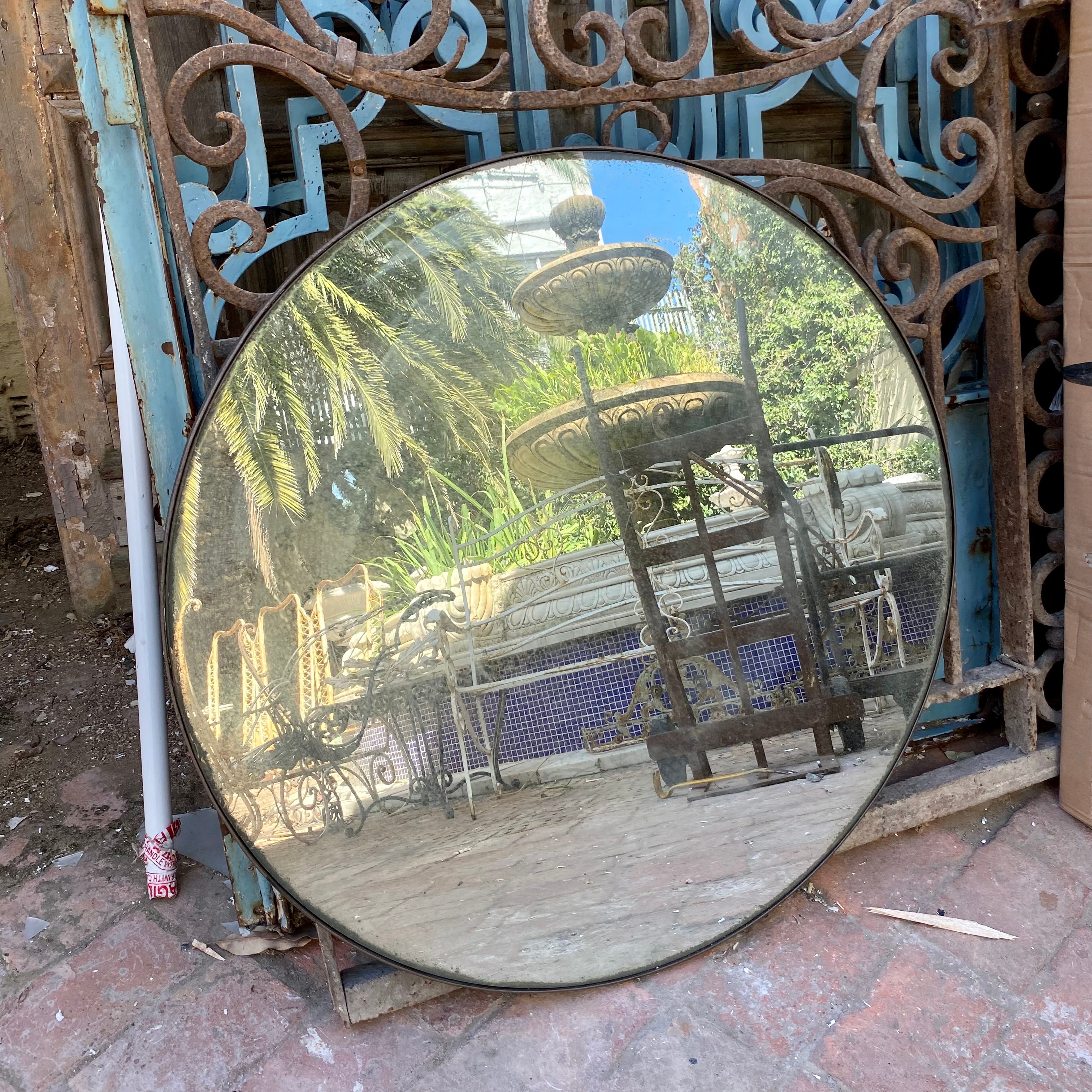 Round Aged Mirror