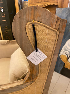 Linen & Hessian Wingback Armchair - SOLD