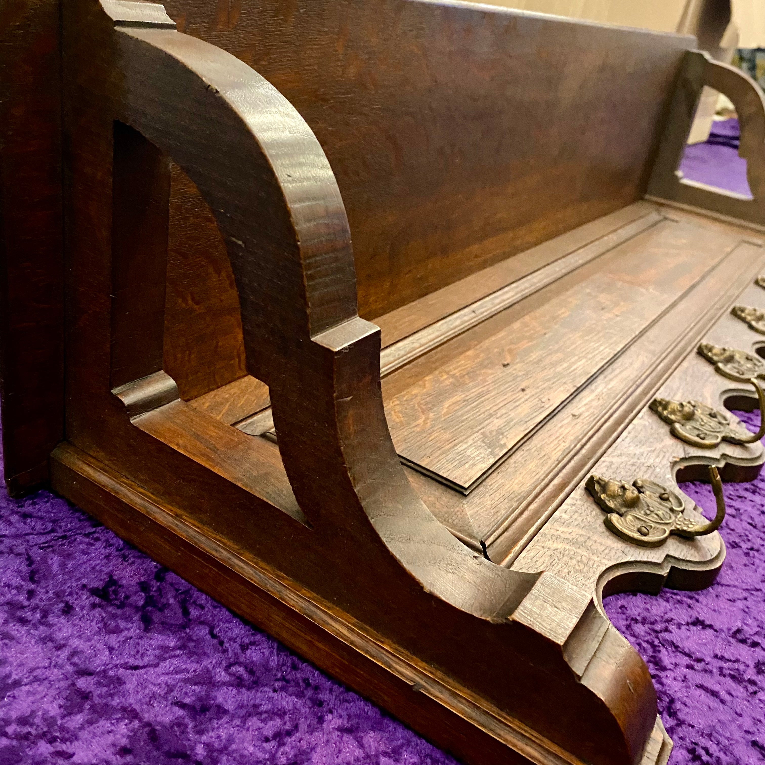 Antique French Oak Coat Rack