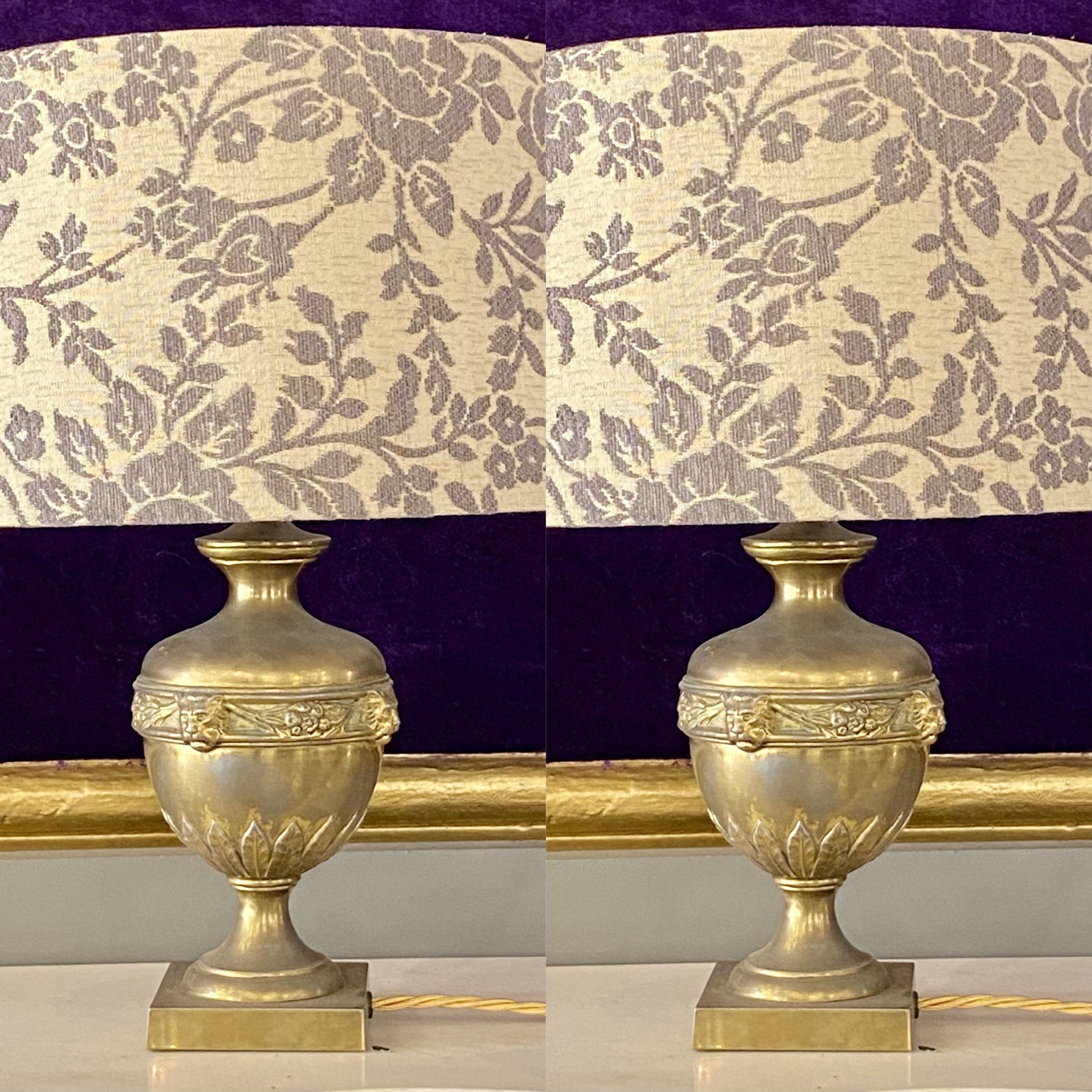 Pair Antique Brass Table Lamps - SOLD