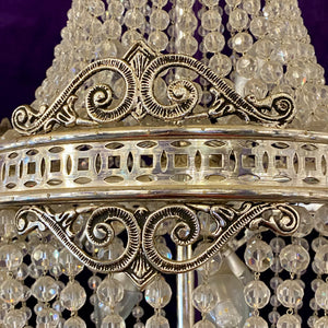 Nickel Plated Crystal Neoclassical Chandelier