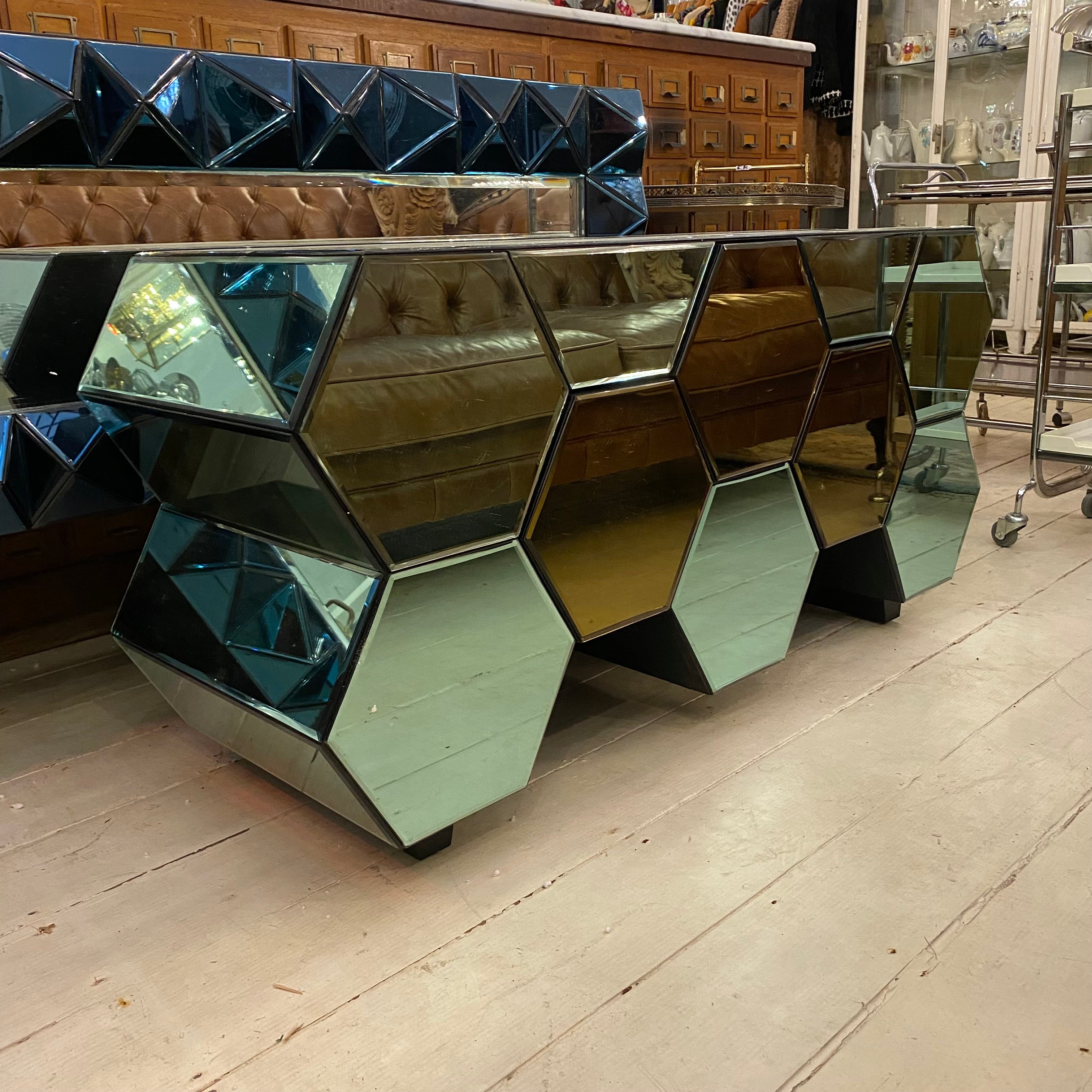 Contemporary Mirrored Console - SOLD