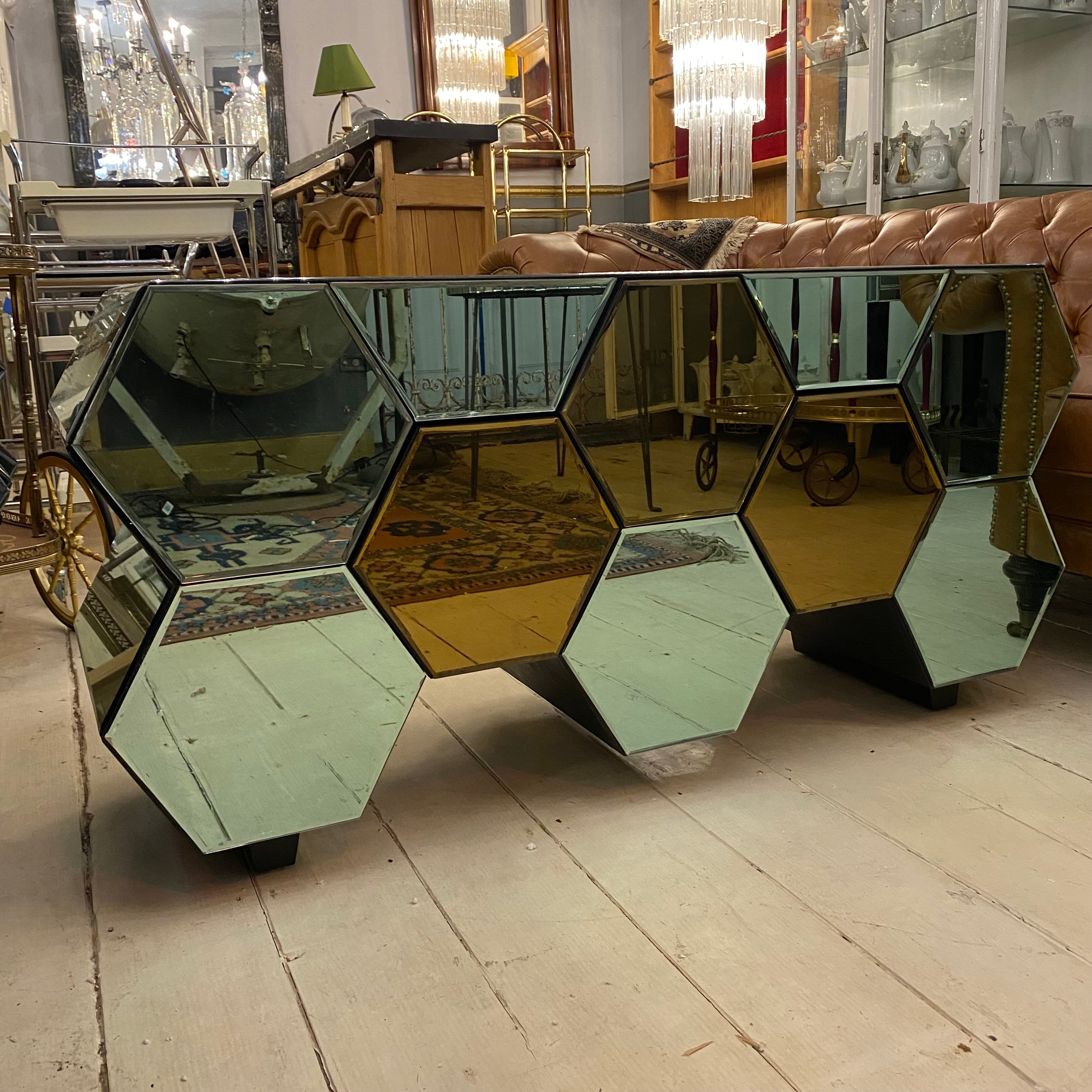 Contemporary Mirrored Console - SOLD