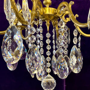 Antique French Chandelier with Delicate Glass Neck - SOLD