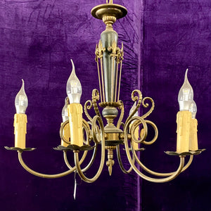 Metal and Brass Empire Era Chandelier