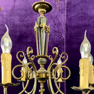 Metal and Brass Empire Era Chandelier