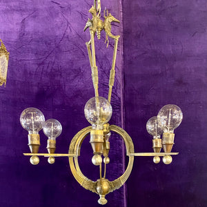 Very Interesting 1930's Brass Chandelier - SOLD