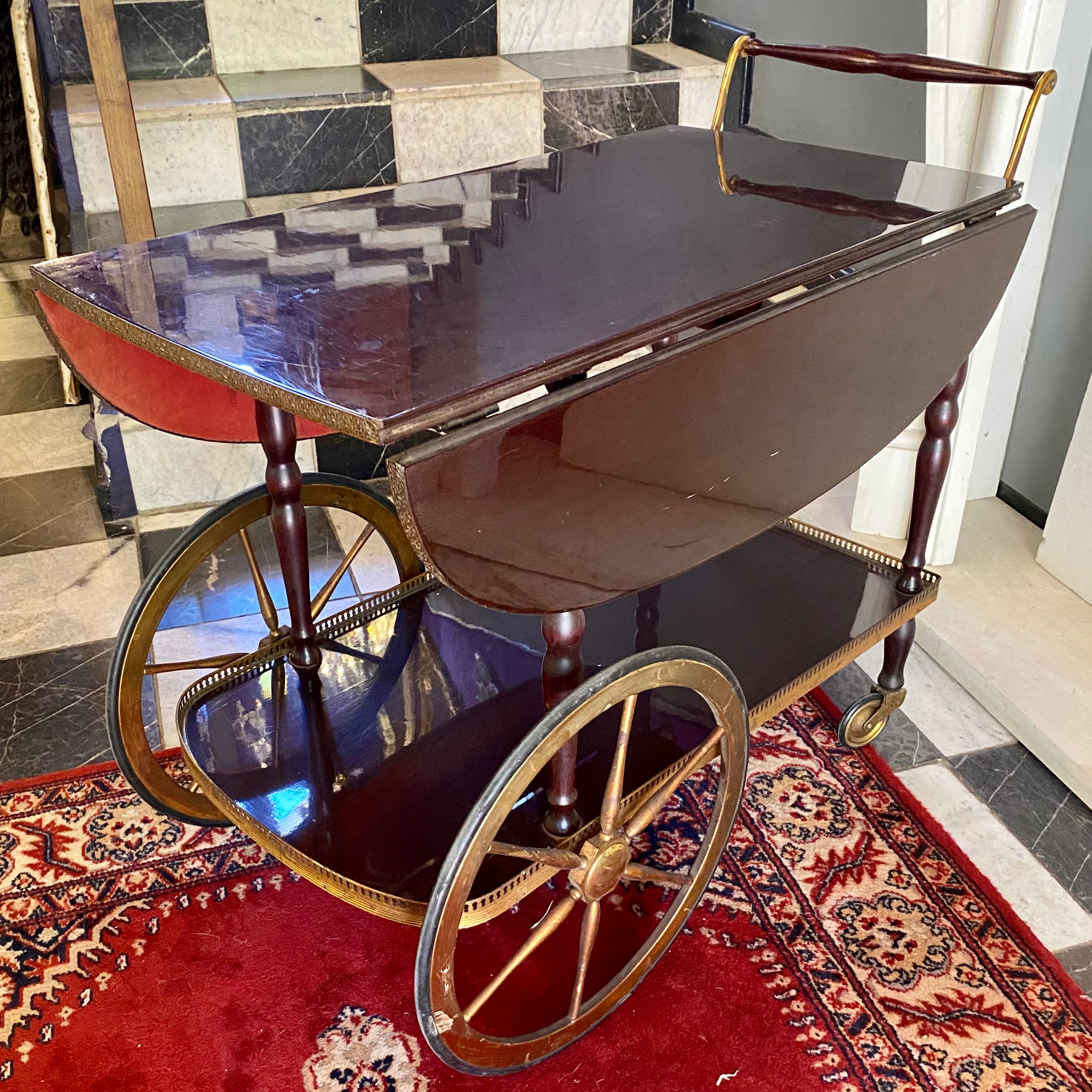 Vintage Drinks Trolley with Pull Out Flaps - SOLD