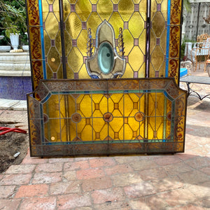 Antique Stained Glass Door with Fanlight