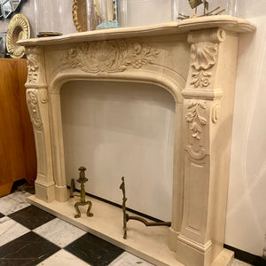 Creme Hand Carved Fireplace