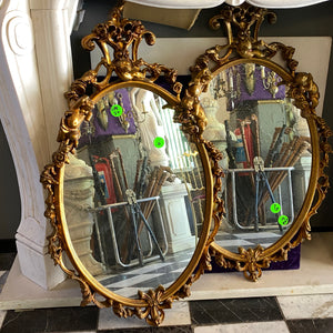 Antique French Gilt Mirrors with Cherubs - SOLD