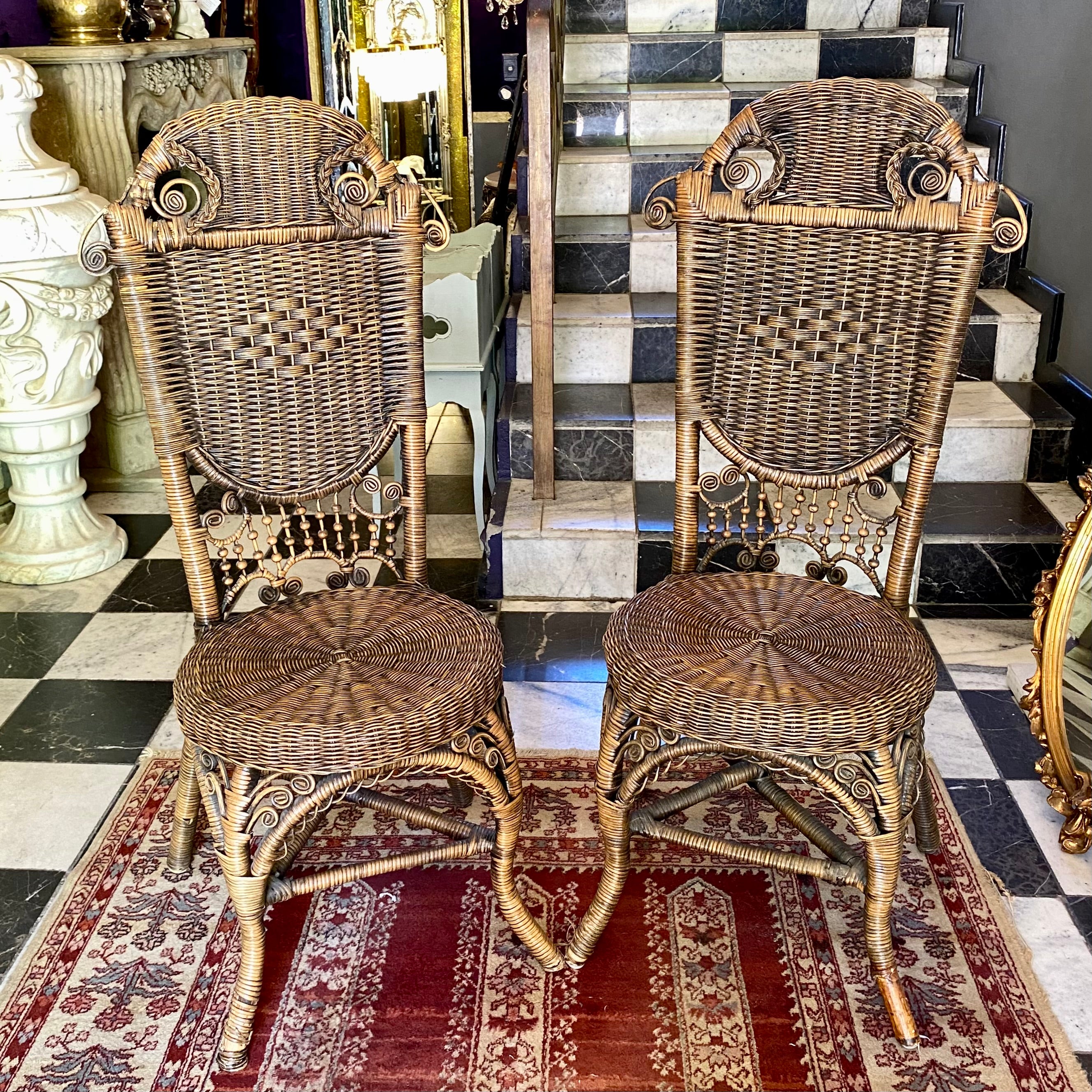 Pair of Vintage Rattan Chairs - SOLD