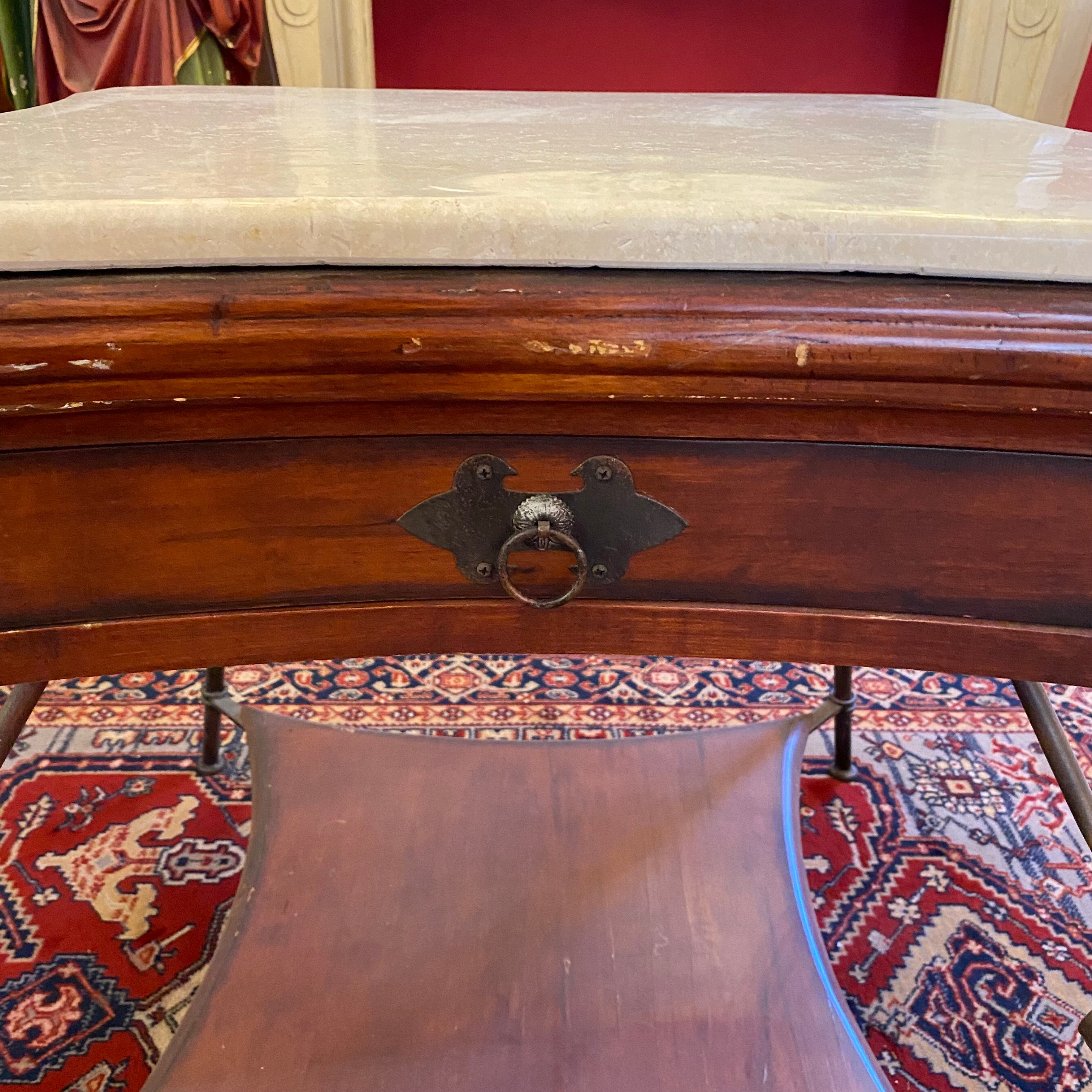 Antique Entrance Table with Marble Top - SOLD