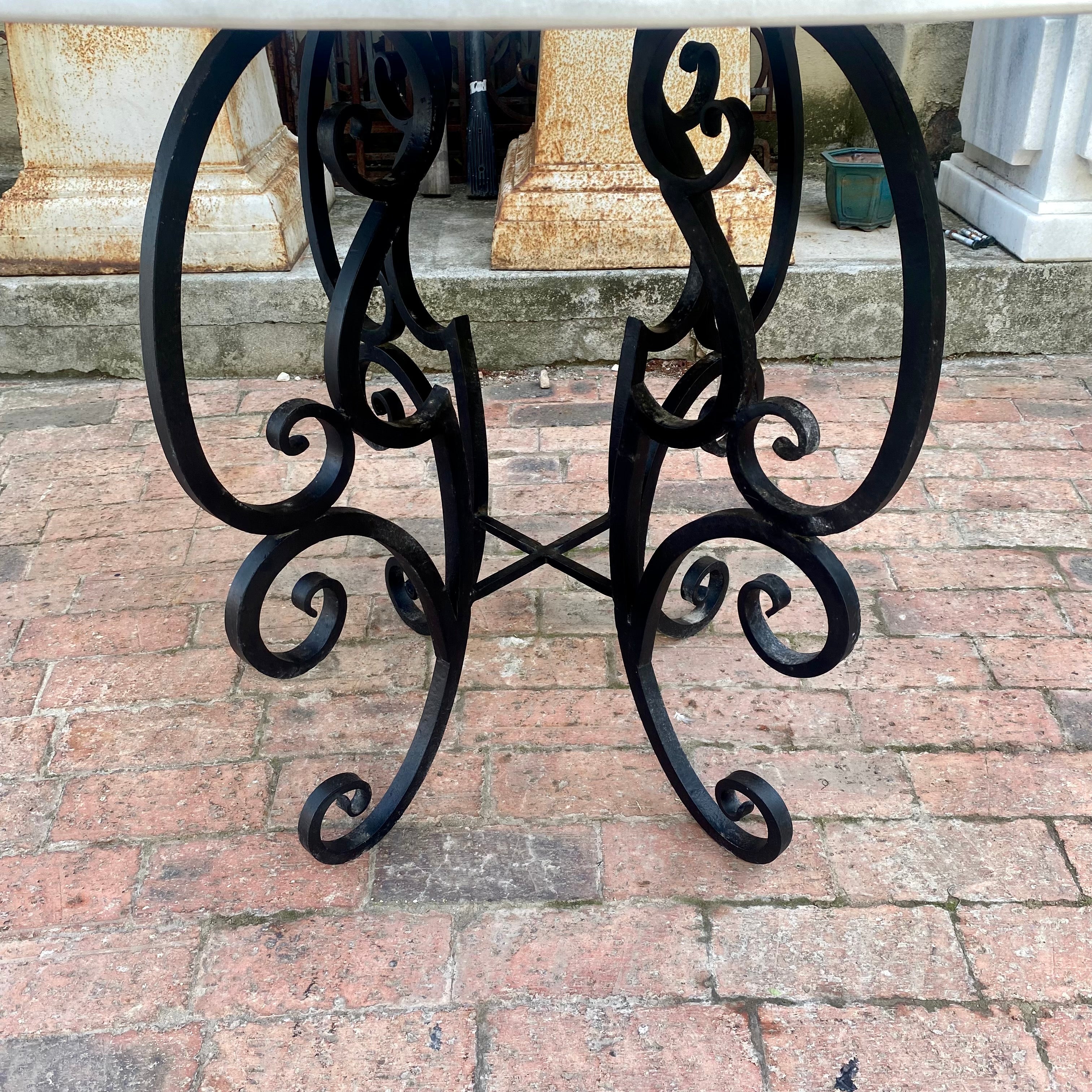 Elegant Wrought Iron & Steel Table Base - SOLD