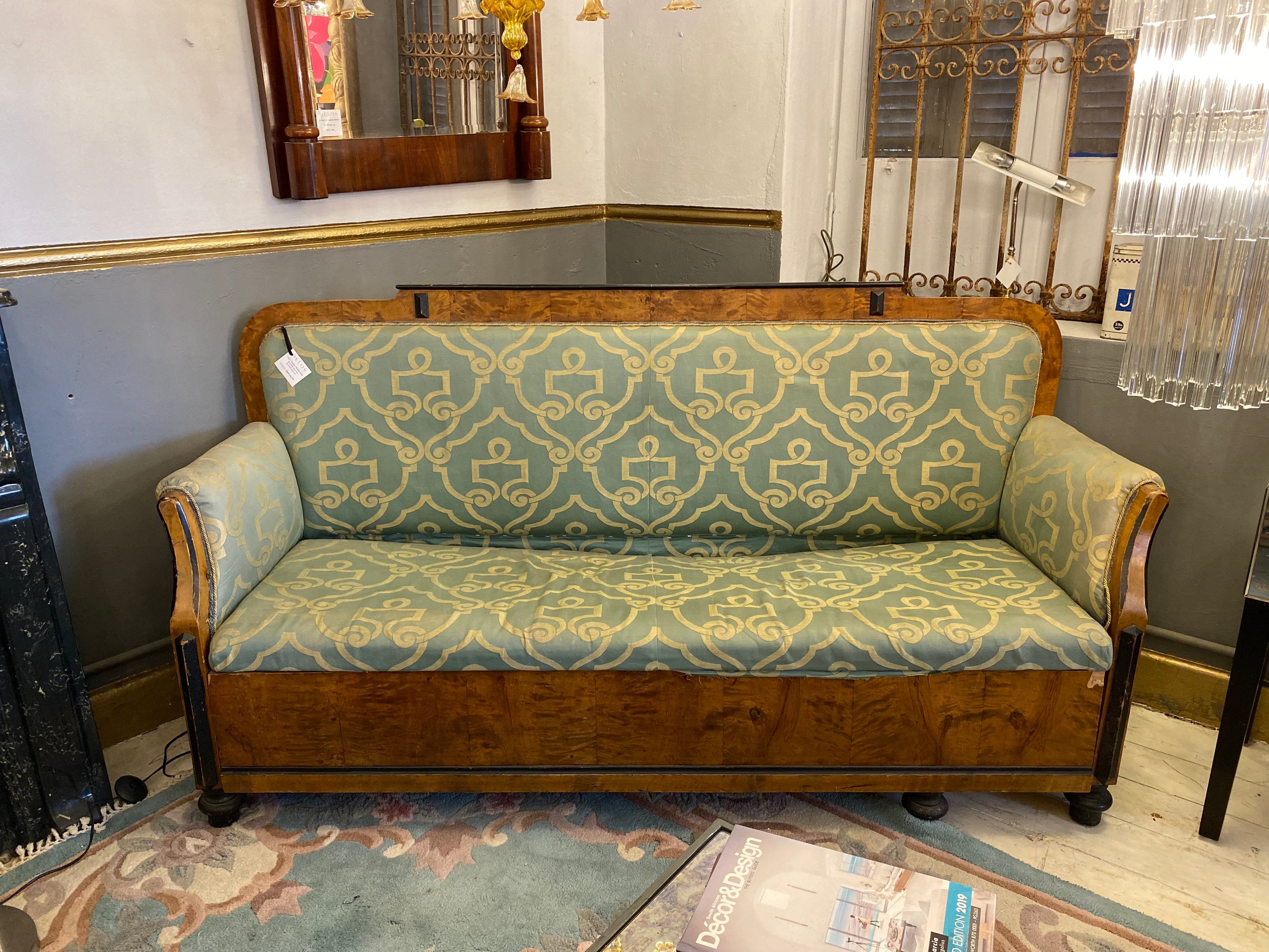 Edwardian Sofa with Walnut Veneer - SOLD