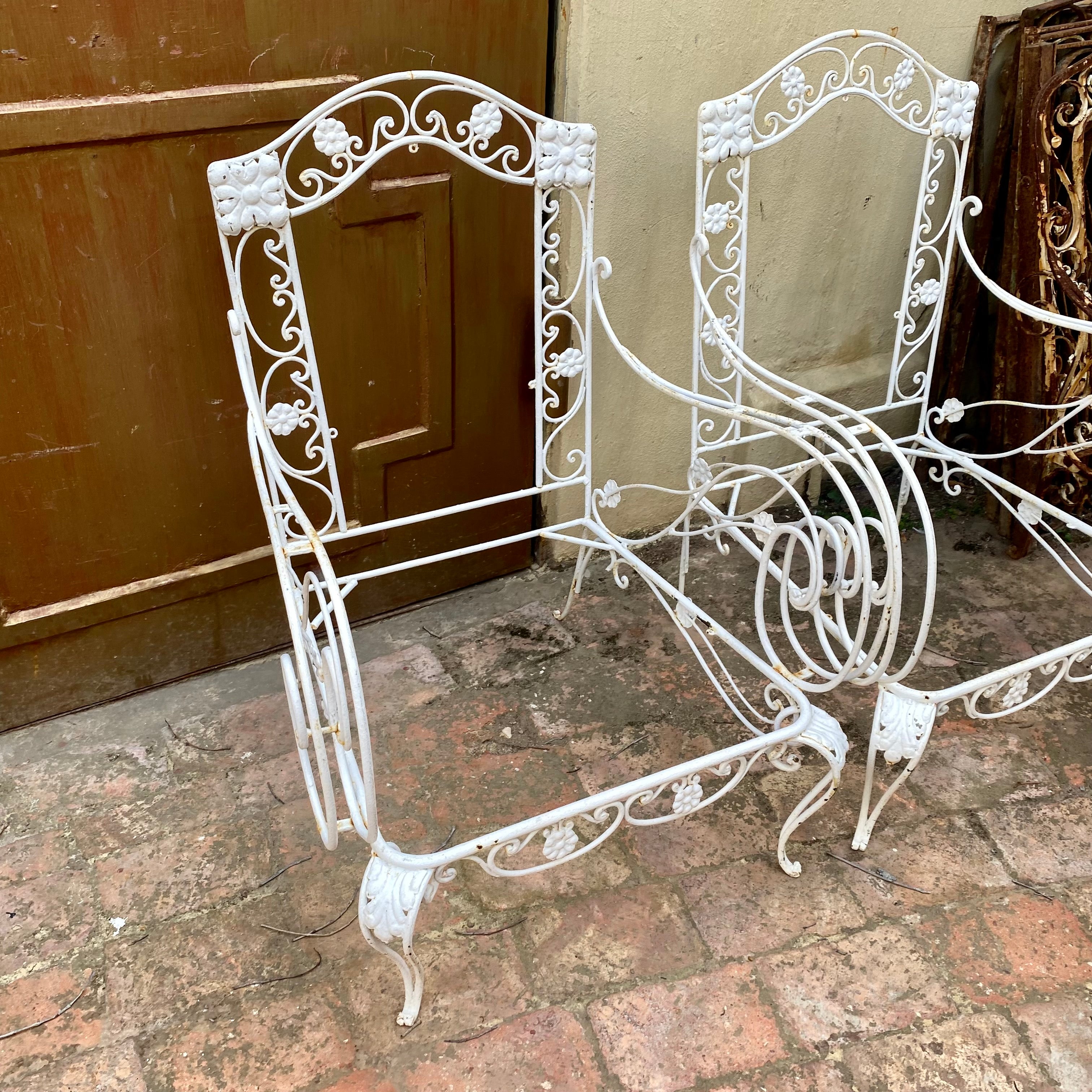 Vintage Wrought Iron Armchairs