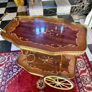 Vintage Inlaid Drinks Trolley