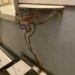 Small Wrought Iron Console with Marble Top