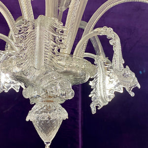 INCREDIBLE!! Clear Glass Antique Murano Chandelier - SOLD