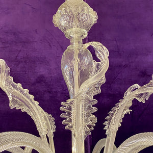 INCREDIBLE!! Clear Glass Antique Murano Chandelier - SOLD